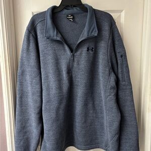 Under Armour Men's Heathered Navy Zip-Up Sweater